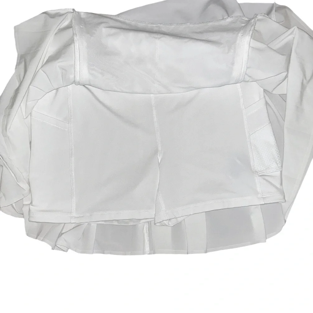 Athleta Advantage White Pleated Tennis Athletic Mini Skort Skirt - M - Picture 10 of 14
